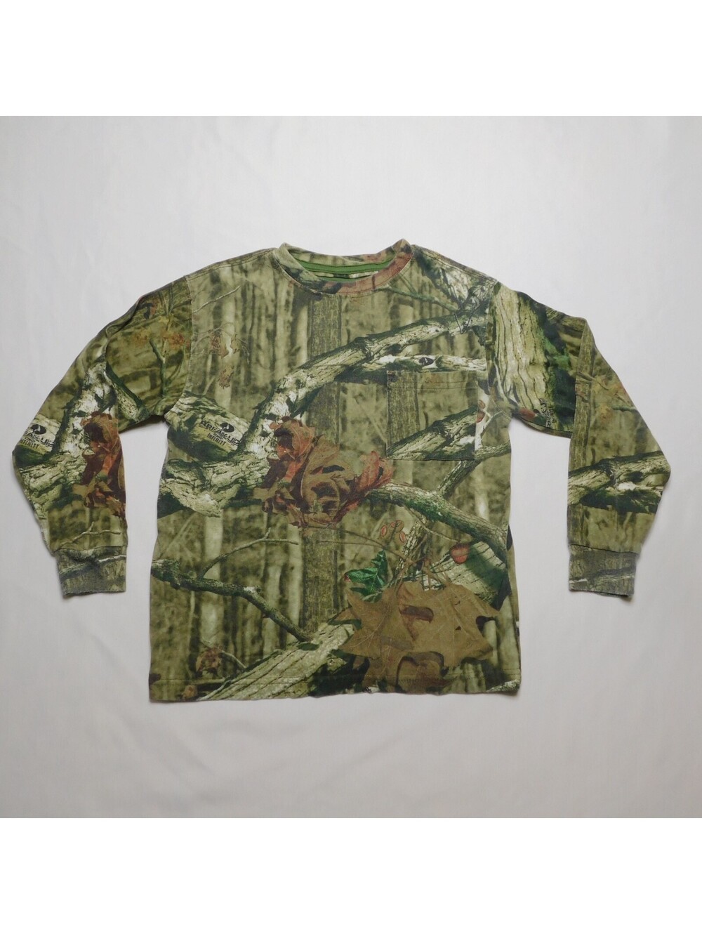 Mossy Oak Break-Up Infinity Camo Shirt Youth Small S 6-7 Long Sleeve Pocket Tee